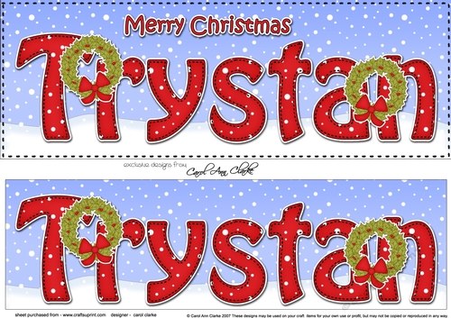 Large DL Merry Christmas TRYSTAN 3D decoupage 