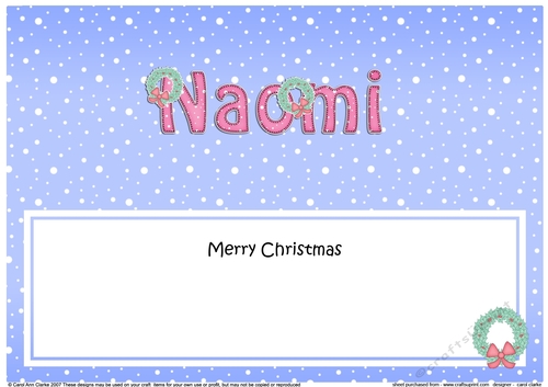 Large DL Merry Christmas NAOMI 3D decoupage 