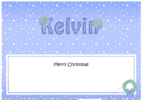 Large DL Merry Christmas KELVIN 3D decoupage 