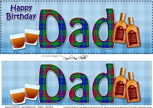 Large DL Happy Birthday DAD 3D decoupage