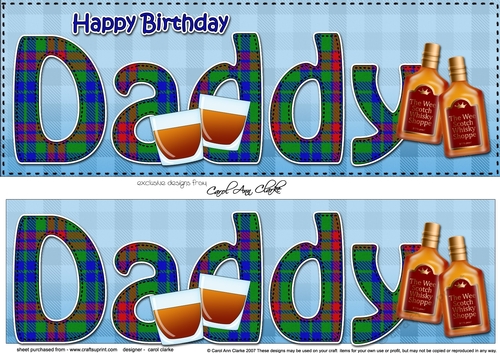 Large DL Happy Birthday DADDY 3D decoupage