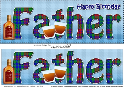 Large DL Happy Birthday FATHER 3D decoupage