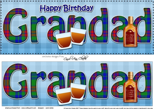 Large DL Happy Birthday GRANDAD 3D decoupage