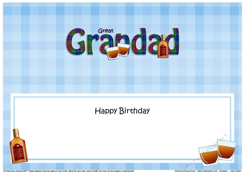 Large DL Happy Birthday GREAT GRANDAD insert