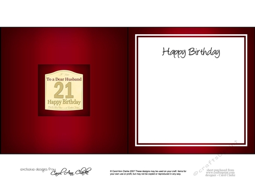 21st Birthday Husband Wine Label square landscape insert
