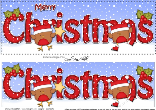 Large DL MERRY CHRISTMAS 3D decoupage 