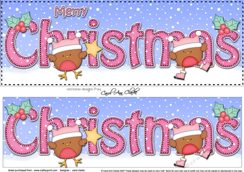 Large DL MERRY CHRISTMAS 3D decoupage 