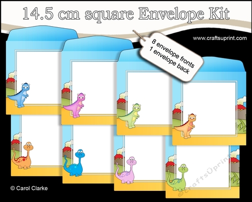 Cute Little Dinosaurs 14.5 x 14.5 cm envelope Kit