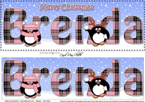 Large DL Merry Christmas BRENDA 3D decoupage 