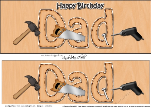 Large DL Happy Birthday DAD 3D decoupage