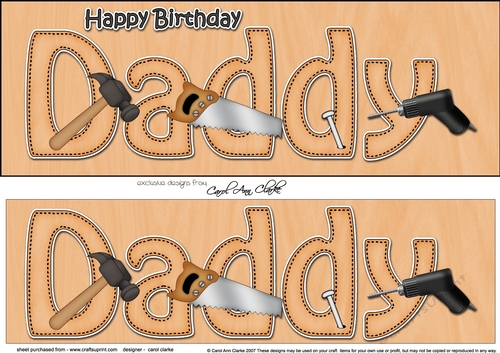 Large DL Happy Birthday DADDY 3D decoupage