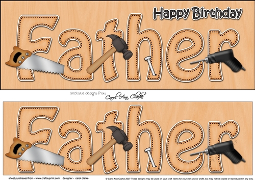 Large DL Happy Birthday FATHER 3D decoupage