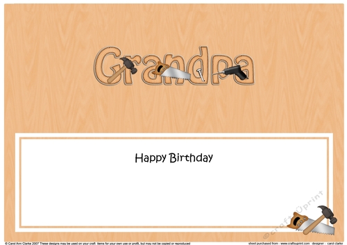 Large DL Happy Birthday GRANDPA insert