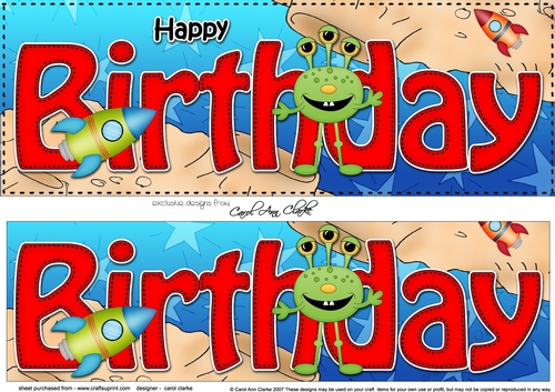 Large DL HAPPY BIRTHDAY 3D decoupage