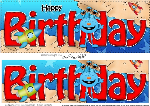 Large DL HAPPY BIRTHDAY 3D decoupage