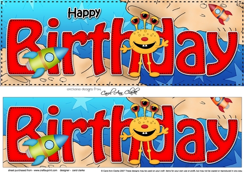 Large DL HAPPY BIRTHDAY 3D decoupage