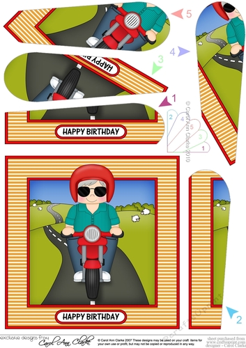 Fan Pyramage Topper - Motorbike Rider