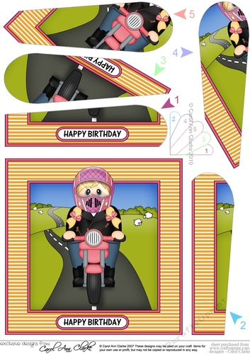 Fan Pyramage Topper - Motorbike Rider