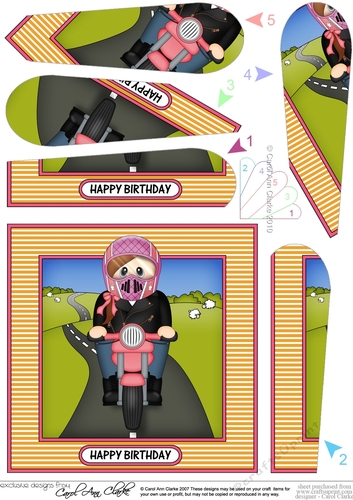 Fan Pyramage Topper - Motorbike Rider