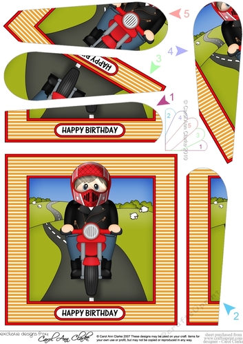 Fan Pyramage Topper - Motorbike Rider