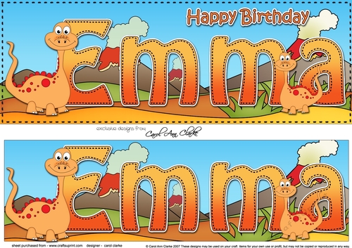Large DL Happy Birthday EMMA 3D decoupage
