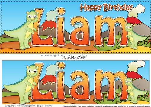 Large DL Happy Birthday LIAM 3D decoupage