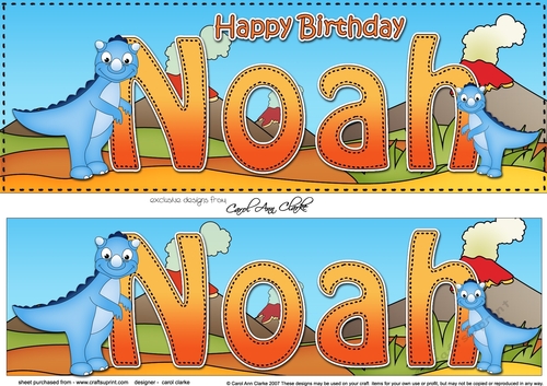 Large DL Happy Birthday NOAH 3D decoupage