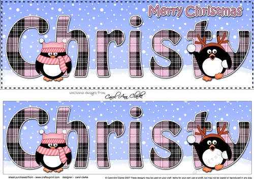 Large DL Merry Christmas CHRISTY 3D decoupage 