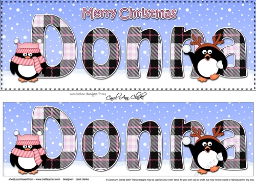Large DL Merry Christmas DONNA 3D decoupage 