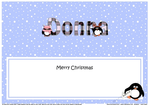 Large DL Merry Christmas DONNA insert