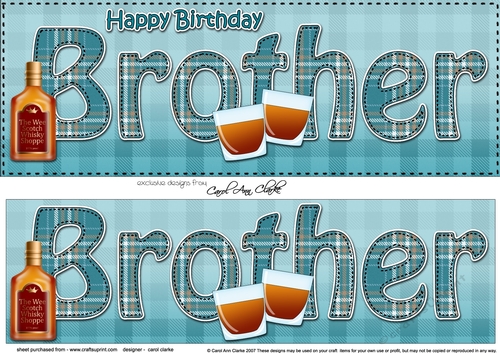 Large DL Happy Birthday BROTHER 3D decoupage