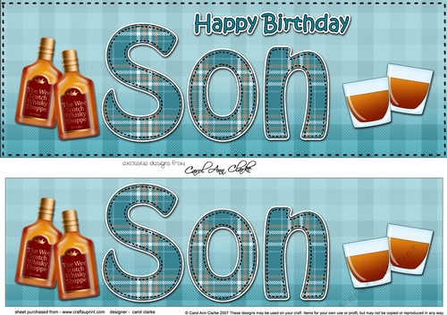 Large DL Happy Birthday SON 3D decoupage