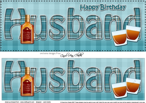 Large DL Happy Birthday HUSBAND 3D decoupage