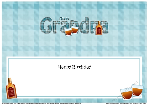 Large DL Happy Birthday GREAT GRANDPA insert