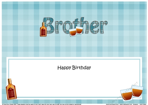 Large DL Happy Birthday BROTHER insert