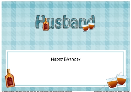 Large DL Happy Birthday HUSBAND insert