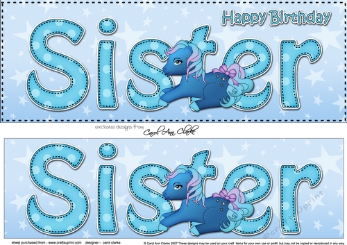 Large DL Happy Birthday SISTER 3D decoupage