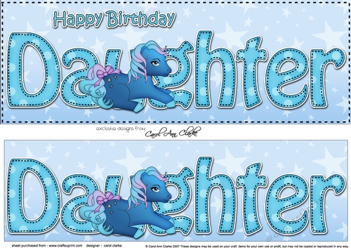 Large DL Happy Birthday DAUGHTER 3D decoupage