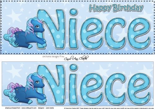Large DL Happy Birthday NIECE 3D decoupage