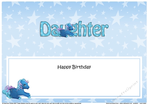 Large DL Happy Birthday DAUGHTER insert
