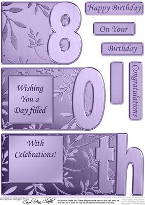80th Elegant Metallic Book Sheet