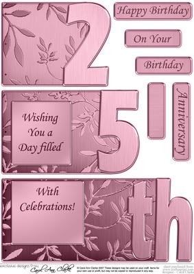 25th Elegant Metallic Book Sheet