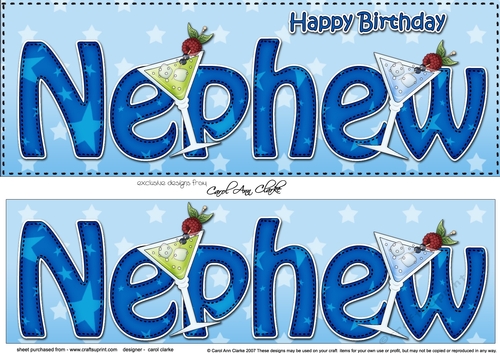 Large DL Happy Birthday NEPHEW 3D decoupage