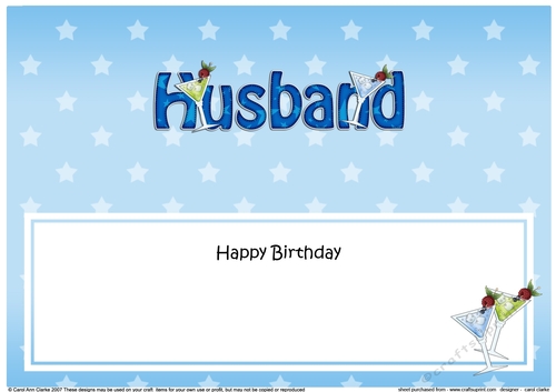 Large DL Happy Birthday HUSBAND insert