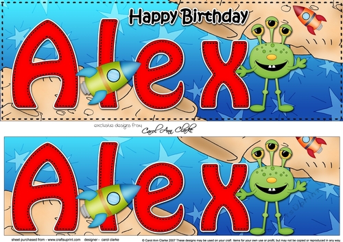 Large DL Happy Birthday ALEX insert