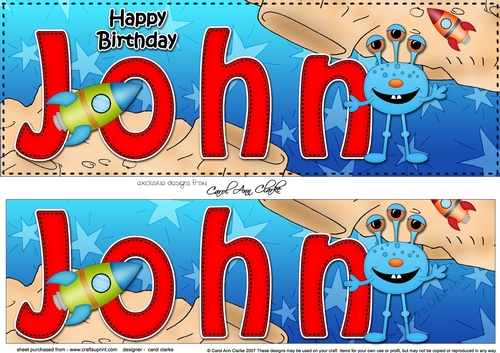Large DL Happy Birthday JOHN insert