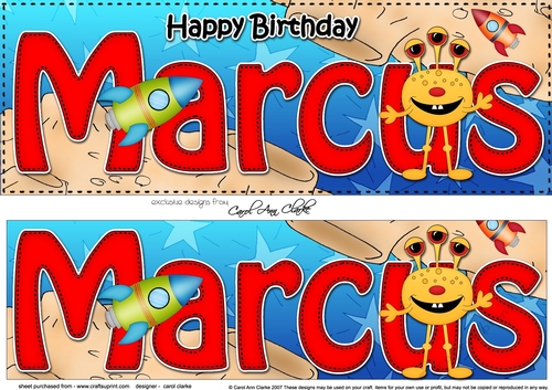 Large DL Happy Birthday MARCUS insert
