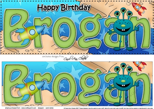 Large DL Happy Birthday BROGAN insert