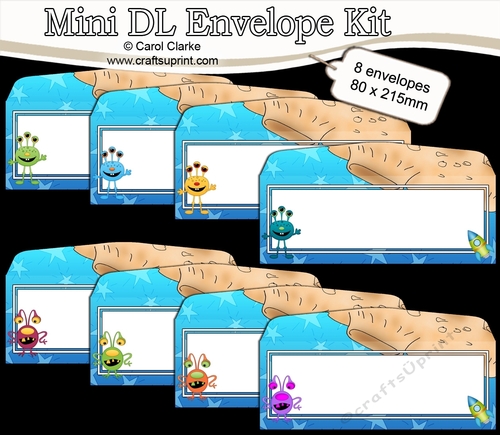 8 Mini Dl (80 x 215mm) Aliens Envelope Kit