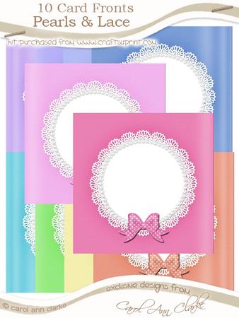 Square Pearls and Lace Card Fronts Kit